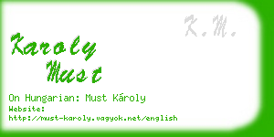 karoly must business card